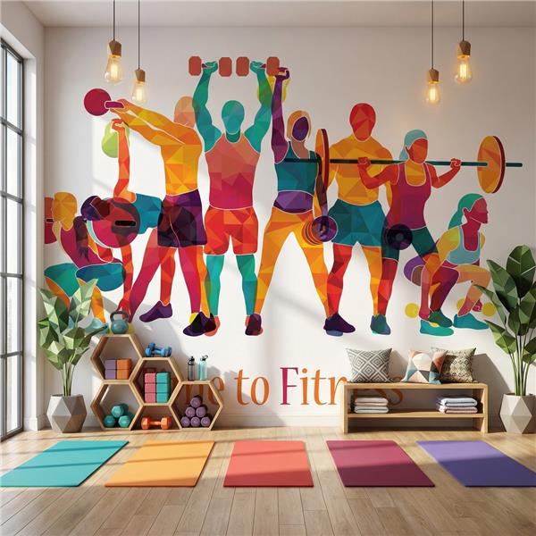 Spor Salonu Fitness Crossfit Pilates Duvar Kağıdı 038